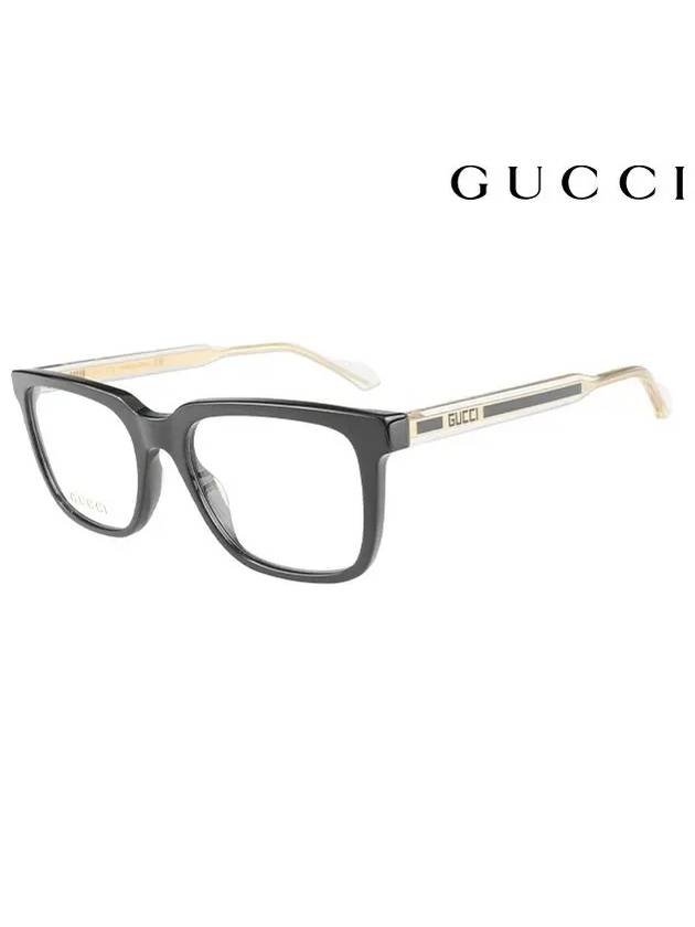 Square Crystal Transparent Eyeglasses Black - GUCCI - BALAAN.