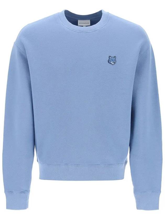 Bold Fox Head Cotton Sweatshirt Blue - MAISON KITSUNE - BALAAN 3