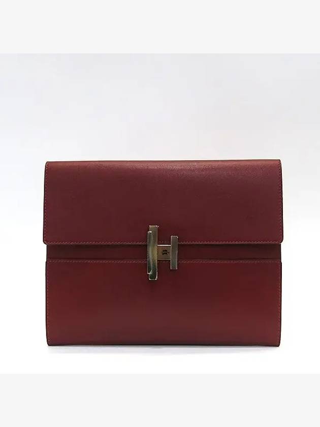 red clutch bag - HERMES - BALAAN 1