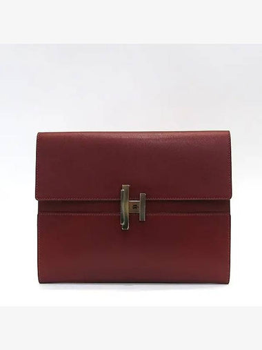 red clutch bag - HERMES - BALAAN 1