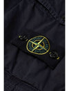 Men's Wappen Cotton Bermuda Cargo Shorts Navy - STONE ISLAND - BALAAN 4