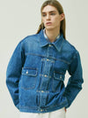 Rivet 2ND TYPE Washed Denim Trucker Jacket Blue - KND - BALAAN 2