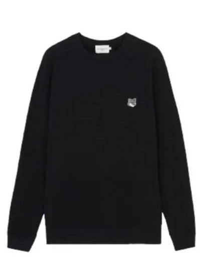 Grey Fox Head Patch Classic Sweatshirt Black - MAISON KITSUNE - BALAAN 2