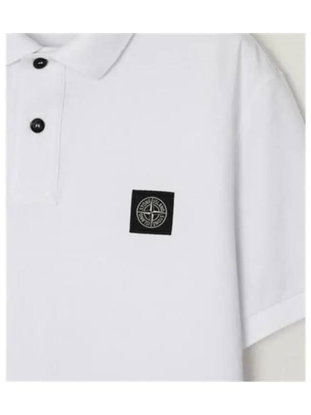 Pique Stretch Cotton Short Sleeve Polo Shirt White - STONE ISLAND - BALAAN 5