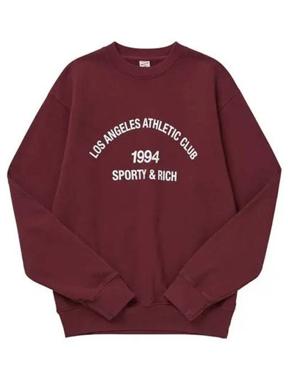 Club Crew Neck Cotton Sweatshirt Burgundy - SPORTY & RICH - BALAAN 2