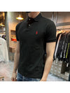 Men's Pony Slim Fit Short Sleeve Polo Shirt Black - POLO RALPH LAUREN - BALAAN 4