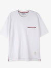 Cotton Oversized Pocket Short Sleeve T-Shirt White - THOM BROWNE - BALAAN 4