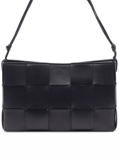 Intrecciato Cassette Leather Pouch Shoulder Bag Black - BOTTEGA VENETA - BALAAN 2