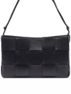 Intrecciato Cassette Leather Pouch Shoulder Bag Black - BOTTEGA VENETA - BALAAN 3