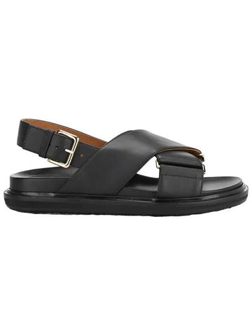 Fussbett Leather Sandals Black - MARNI - BALAAN 1