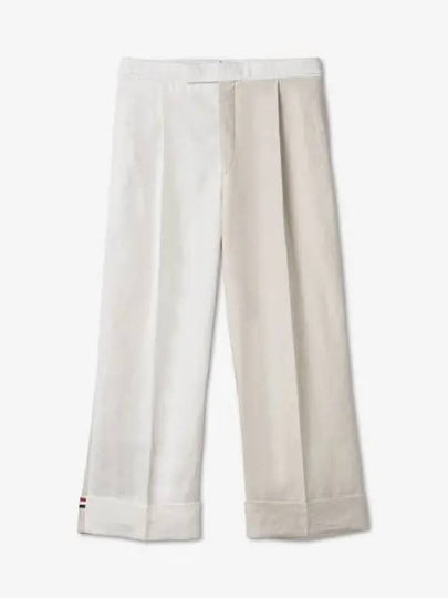 Men's Side Tab Straight Pants White - THOM BROWNE - BALAAN 2