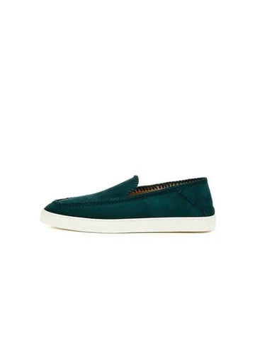 Men s Lace Suede Slip Ons Green 271551 - GIORGIO ARMANI - BALAAN 1