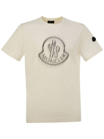 Cotton T-shirt with shaded logo - MONCLER - BALAAN 1