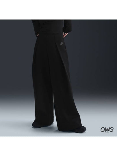 Pleated High Waist Pants Black - NIKE - BALAAN 2