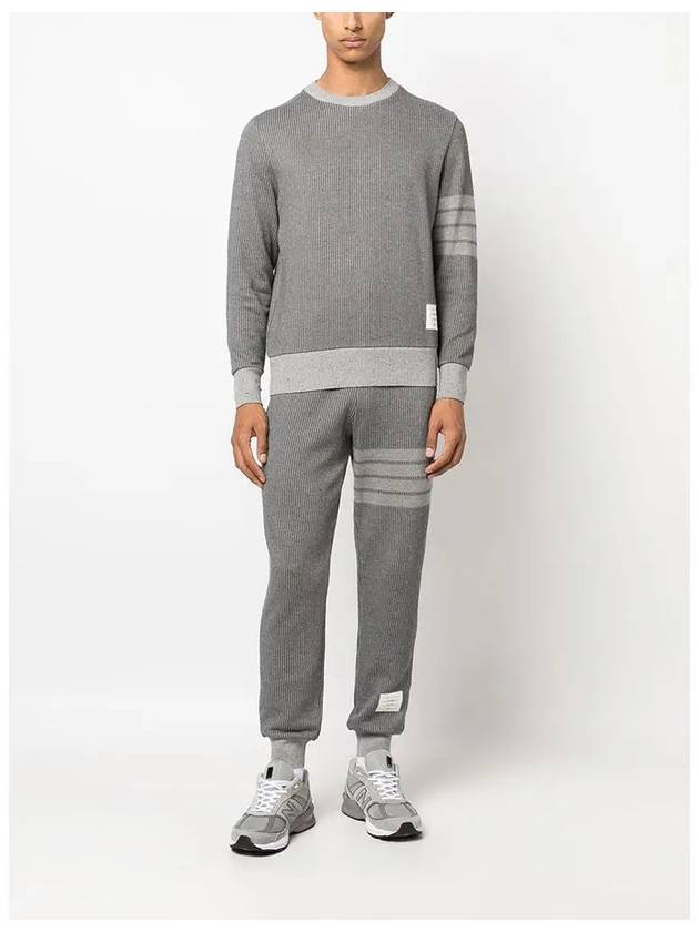 4 Bar Crew Neck Sweatshirt Grey - THOM BROWNE - BALAAN 4