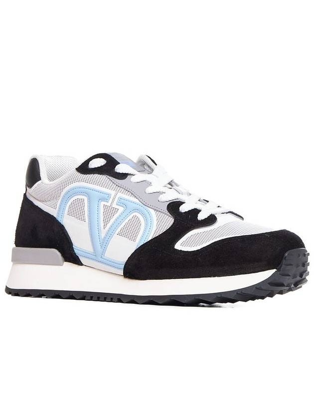 V Logo Face Low Top Sneakers - VALENTINO - BALAAN 3