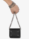 Grain Leather Chain Card Wallet Black - MAISON MARGIELA - BALAAN.