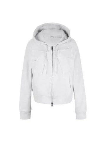 Big Ribbon Hoodie Zip up Melange Gray - CERRIC - BALAAN 1