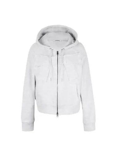 Big Ribbon Hoodie Zip up Melange Gray - CERRIC - BALAAN 1