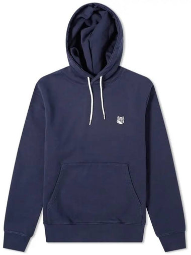 Grey Fox Head Patch Classic Cotton Hoodie Navy - MAISON KITSUNE - BALAAN 1