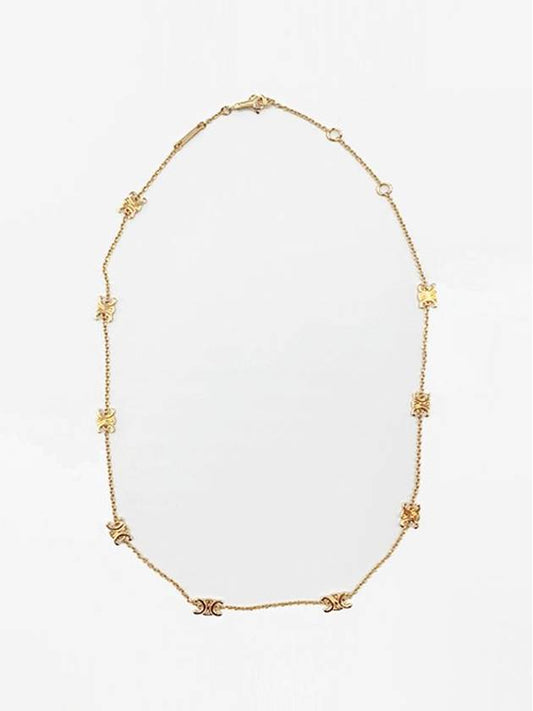 Triomphe Mini Brass Necklace Gold - CELINE - BALAAN 2