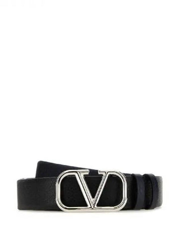 V logo buckle leather belt - VALENTINO - BALAAN 1