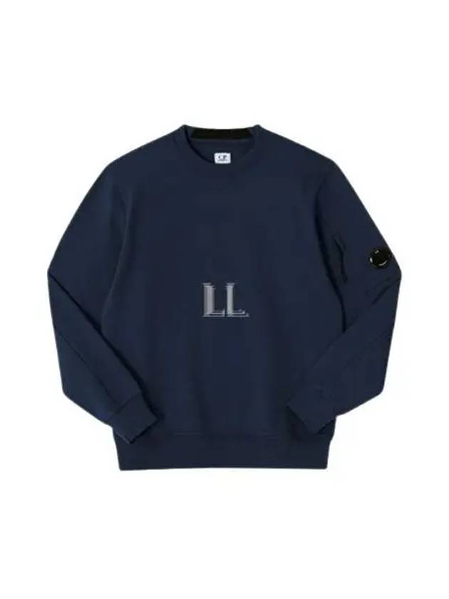 Diagonal Raised Fleece Lens Sweatshirt Navy - CP COMPANY - BALAAN 2