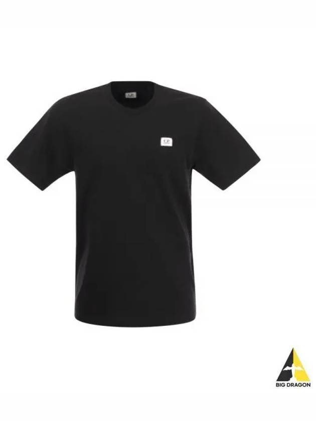 Logo Cotton Short Sleeve T-Shirt Black - CP COMPANY - BALAAN 2