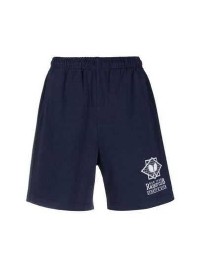 Women's Logo Print Shorts Navy - SPORTY & RICH - BALAAN 2