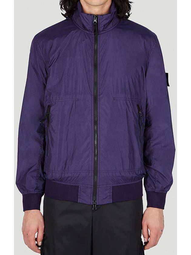 Garment Dyed Crinkle Reps Nylon Zip-up Jacket Purple - STONE ISLAND - BALAAN 3