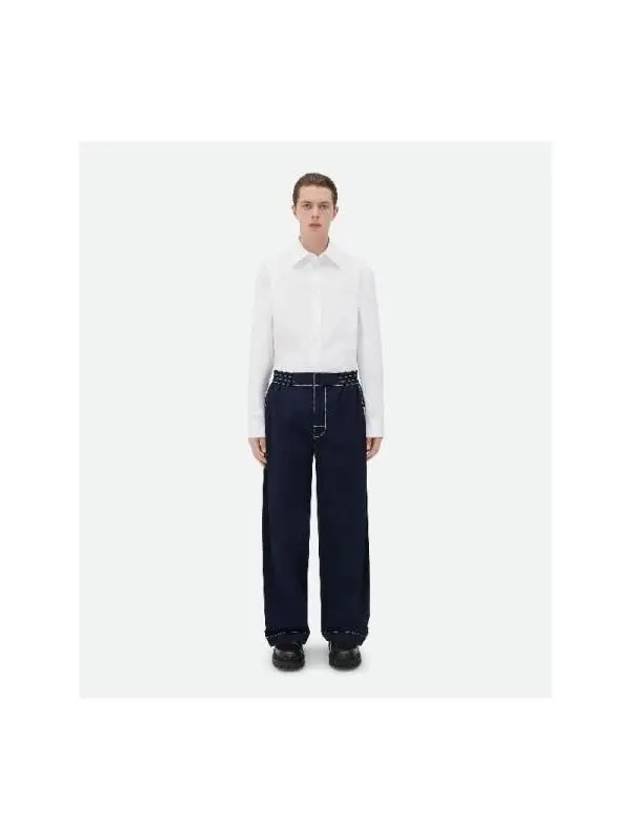 Elasticated Tech Nylon Wide Pants Navy - BOTTEGA VENETA - BALAAN 4