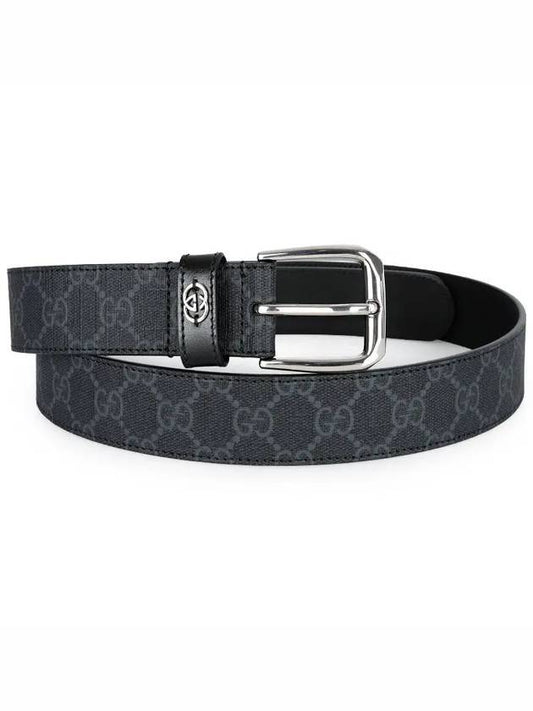 Men's Interlocking G Detail Belt Black - GUCCI - BALAAN 1