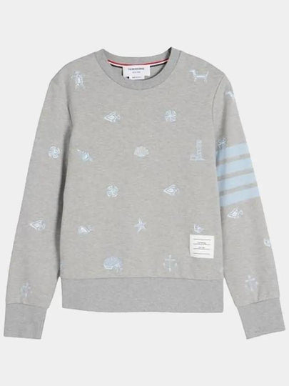 Nautical Embroidery Crew Neck Knit Top Grey - THOM BROWNE - BALAAN 2