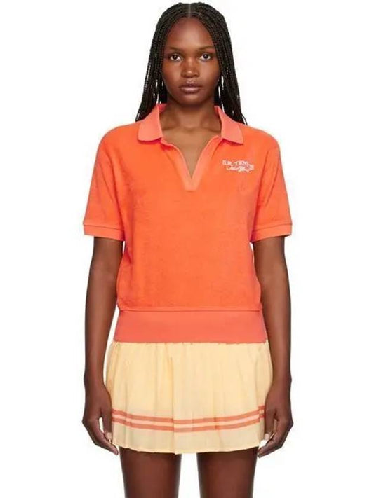 SR Tennis Terry Cloth Effect Polo Shirt Orange - SPORTY & RICH - BALAAN 2