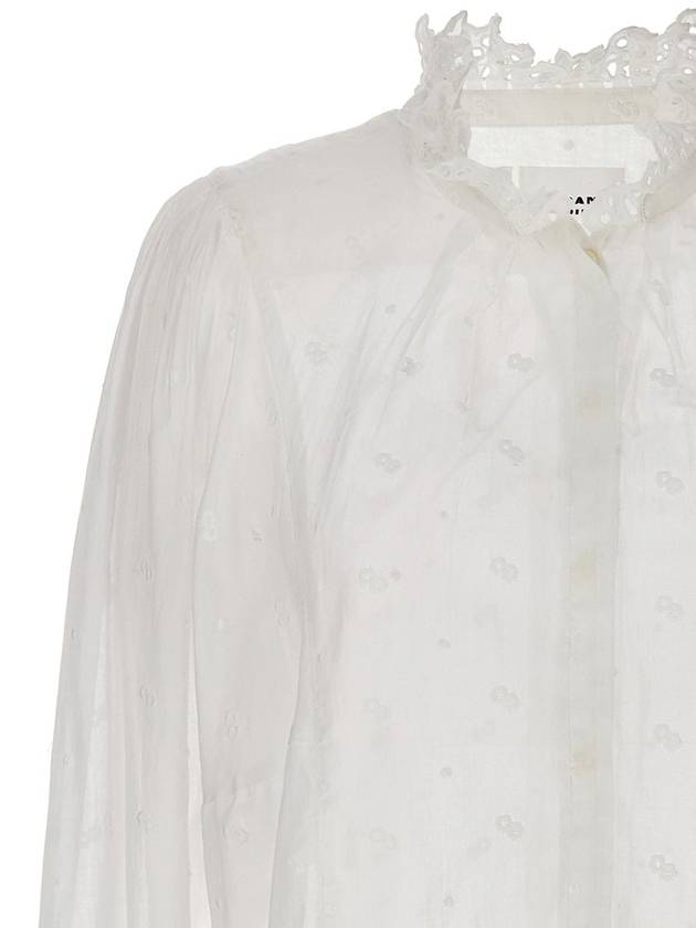 Terzali Cotton Shirt White - ISABEL MARANT ETOILE - BALAAN 3