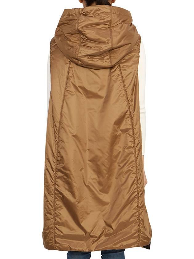 Women's Greengi Water Resistant Technical Canvas Vest Caramel - MAX MARA - BALAAN 7