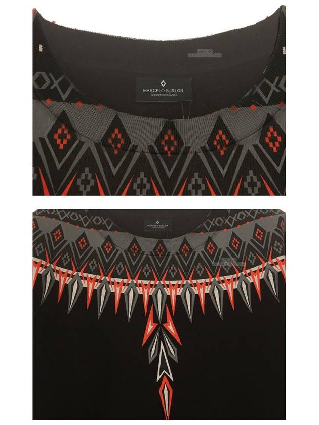 Men's Norwegian Print Sweatshirt Black - MARCELO BURLON - BALAAN 7