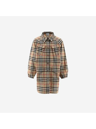 Vintage Check Cotton Shirt Dress Beige - BURBERRY - BALAAN 1