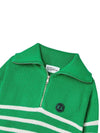 Striped Half Zip Knit Top Green - THE GREEN LAB - BALAAN 9