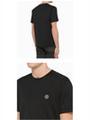 Logo Patch Cotton Short Sleeve T-Shirt Black - STONE ISLAND - BALAAN 6