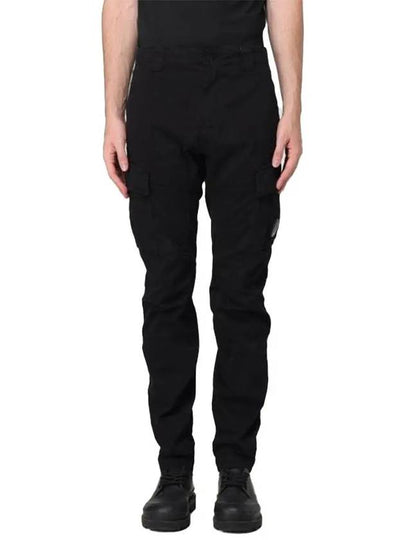 Stretch Satin Cargo Straight Pants Black - CP COMPANY - BALAAN 2