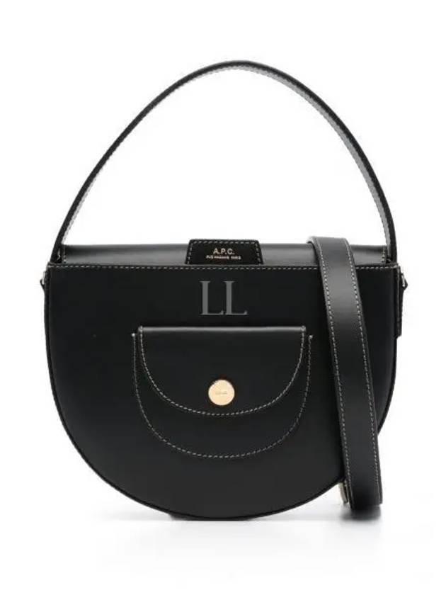 Le Pocket Small Smooth Leather Hobo Cross Bag Black - A.P.C. - BALAAN 2