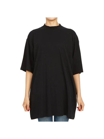 WoMen's Cotton Short Sleeve T-Shirt Black - BALENCIAGA - BALAAN 1