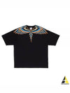 Optical Wings Printed Short Sleeve T-shirt Black - MARCELO BURLON - BALAAN 2