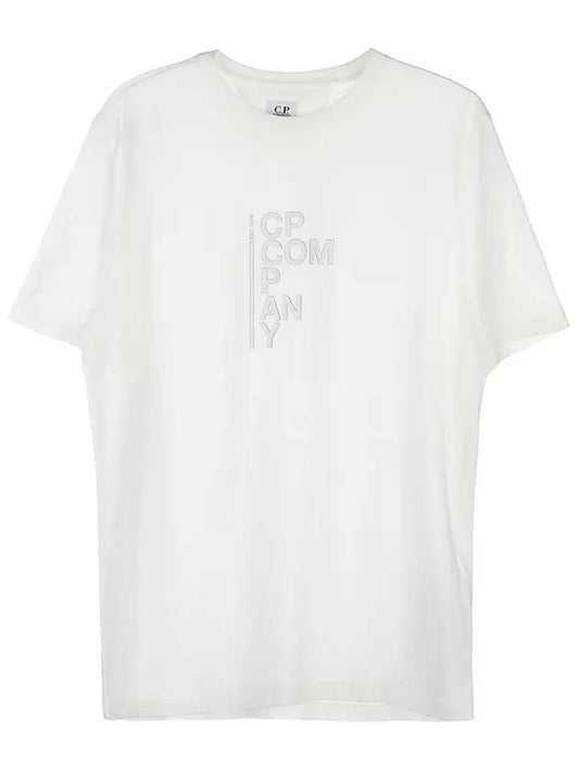 Logo Print Short Sleeve T-Shirt White - CP COMPANY - BALAAN 1