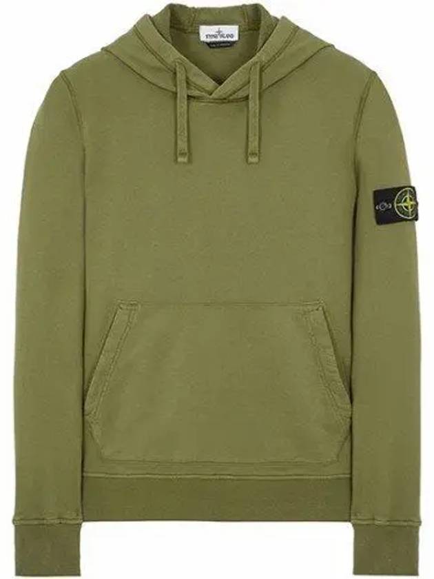 Waffen Patch Cotton Fleece Hoodie Olive - STONE ISLAND - BALAAN 2