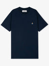 ORB Logo Cotton Short Sleeve T-Shirt Navy - VIVIENNE WESTWOOD - BALAAN 3