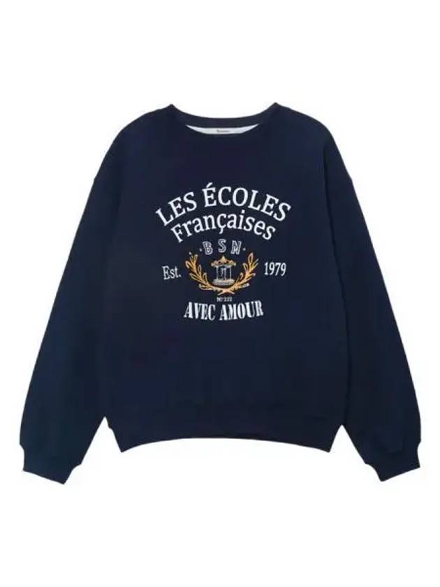 Ecole Artwork Crew Neck Navy - BENSIMON - BALAAN 1