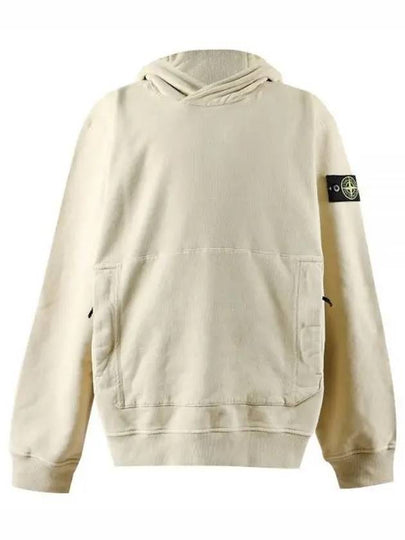 Wappen Patch Cotton Fleece Hoodie Ivory - STONE ISLAND - BALAAN 2