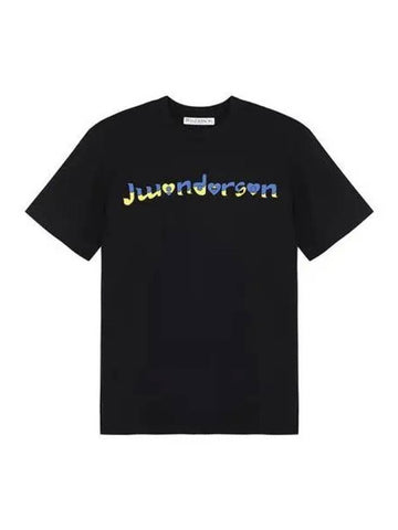 Women s Running Logo Print Short Sleeve T Shirt Black White JT0116 PG1093 - JW ANDERSON - BALAAN 1